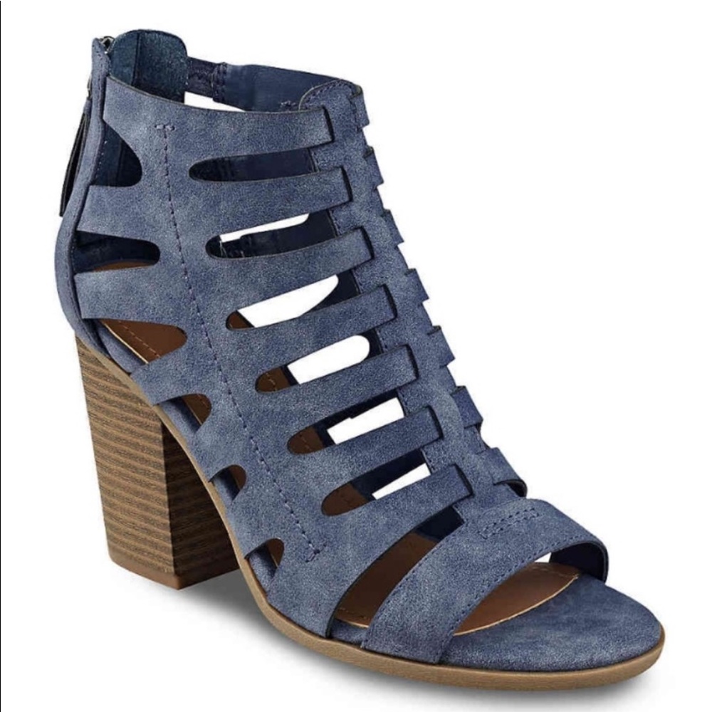 Indigo Rd Gladiator Open Toe Block Heel Pumps 6.5
